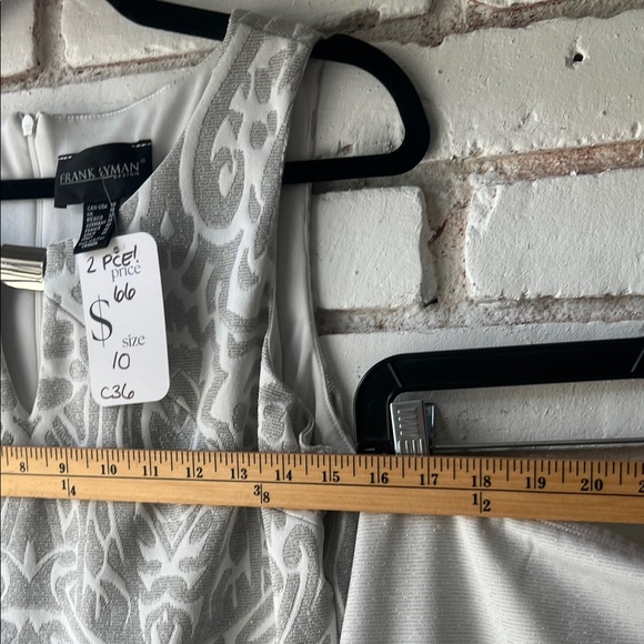 frank Lyman Silver Skirt Set two piece silver metallic - Picture 8 of 10